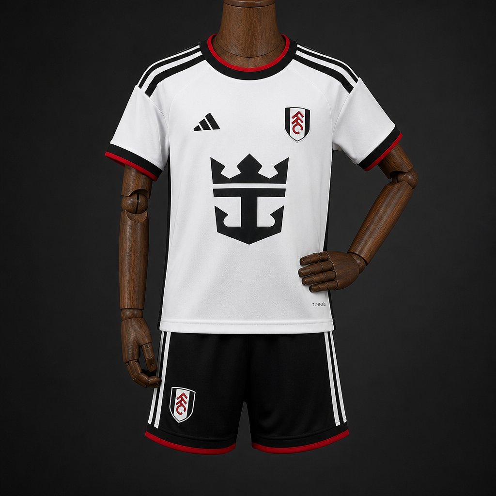 26/27 Kids  Fulham Home White Kit Jersey