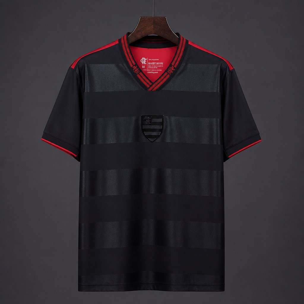 26/27 Flamengo Special Edition Black/Red Horizontal Stripes Jersey