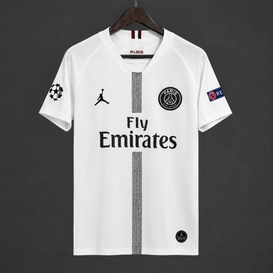 Retro 18/19 PSG Away White Jersey With Champions Patch
