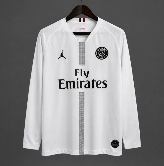 Retro 18/19 Away White Long Sleeve Champions League Jersey