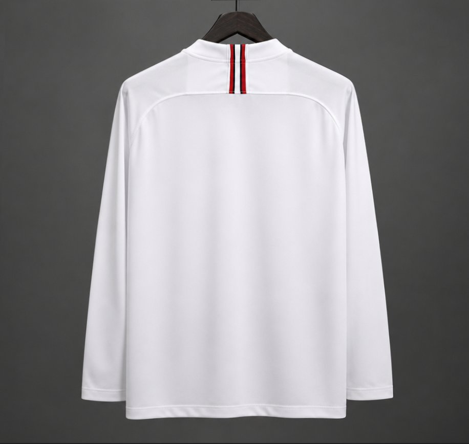 Retro 18/19 Away White Long Sleeve Champions League Jersey